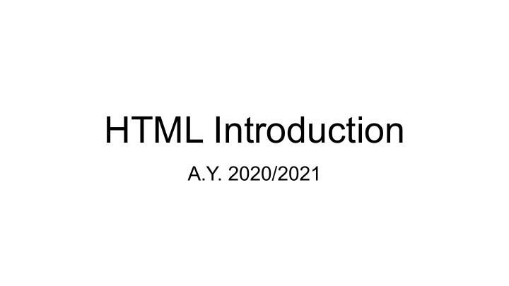 html introduction