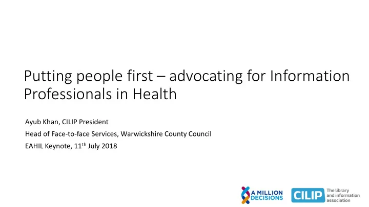 putting people first advocating for information
