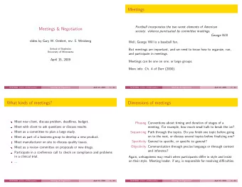 Meetings  Football incorporates the two worst elements of American  Meetings &amp; Negotiation