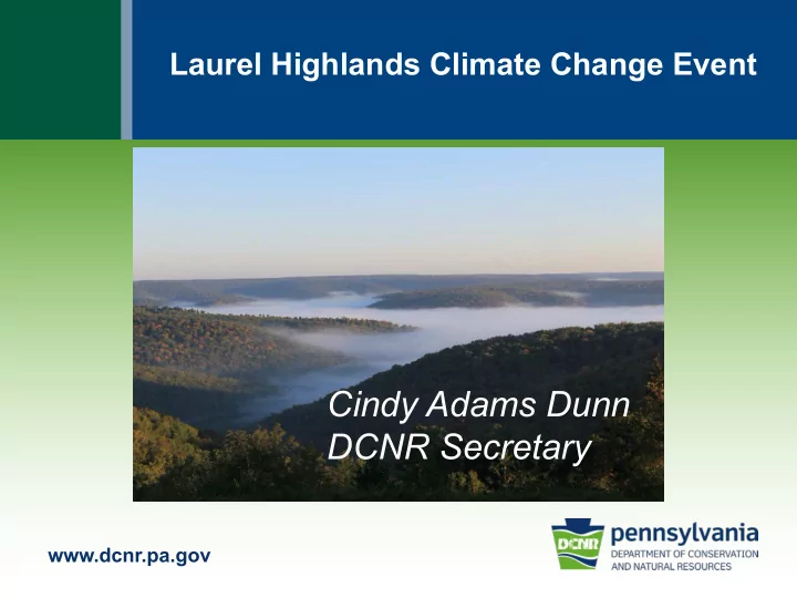 cindy adams dunn dcnr secretary