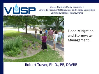 Robert Traver, Ph.D., PE, D.WRE  Vegetated Rain Gardens + Green Roofs  www.villanova.edu/vusp  2