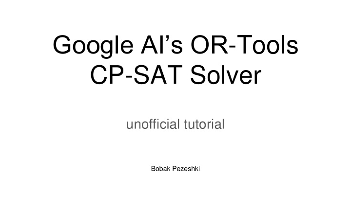 google ai s or tools cp sat solver