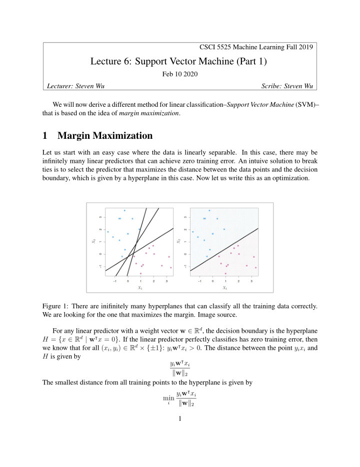 lecture 6 support vector machine part 1
