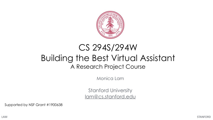 cs 294s 294w building the best virtual assistant