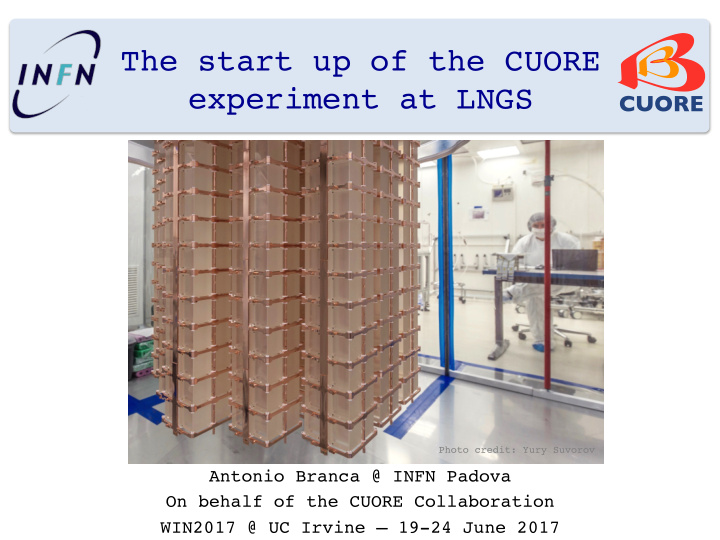 the start up of the cuore experiment at lngs