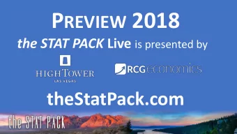 P REVIEW 2018 the STAT PACK Live is presented by  theStatPack.com  1  What Did  2017  Give Us?  3