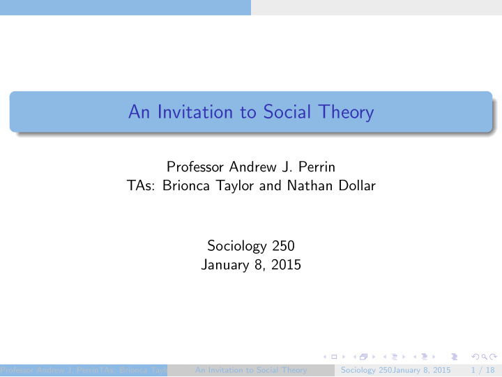 an invitation to social theory