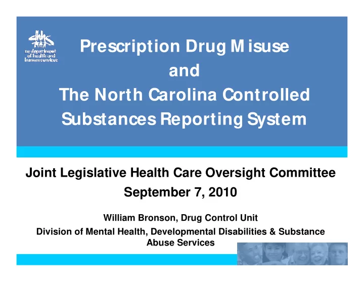 prescription drug m isuse and the north carolina