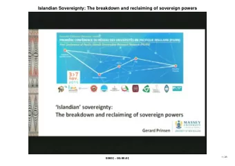 Islandian Sovereignty: The breakdown and reclaiming of sovereign powers  1 / 23  00001 - 00:00:01