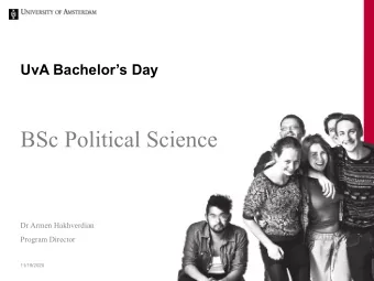 BSc Political Science  Dr Armen Hakhverdian  Program Director  11/19/2020  Outline    Politics