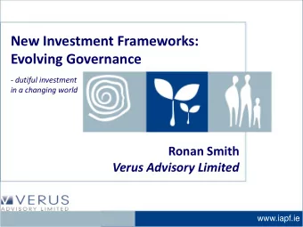 Title 1  Evolving Governance  - dutiful investment  in a changing world  Ronan Smith  Verus