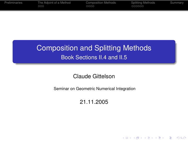 composition and splitting methods