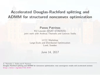 Accelerated Douglas-Rachford splitting and  ADMM for structured nonconvex optimization  Panos