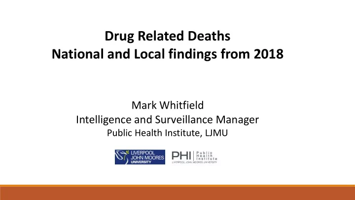 drug related deaths