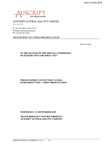 O/N H-1075020  IN THE MATTER OF THE SPECIAL COMMISSION  OF INQUIRY INTO THE DRUG ICE  THOMAS