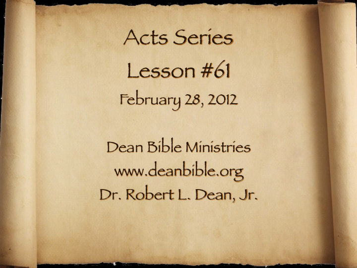 acts series lesson 61