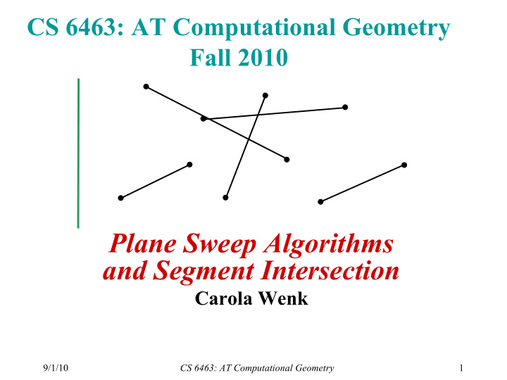 plane sweep algorithms and segment intersection