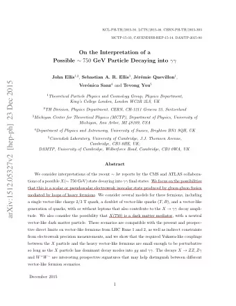 arXiv:1512.05327v2  [hep-ph]  23 Dec 2015 onica Sanz 4 and Tevong You 5  Ver 1 Theoretical
