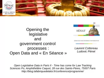 Opening the  legislative  and  government control  processes :  Laurent Cottereau  Ludovic Pnet