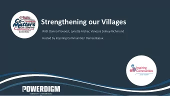 Strengthening our Villages  v  With Donna Provoost, Lynette Archer, Vanessa Sidney-Richmond  Hosted