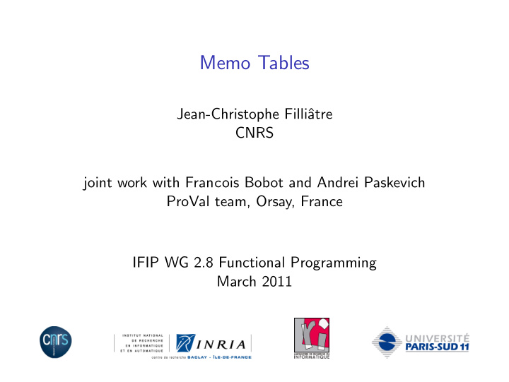 memo tables