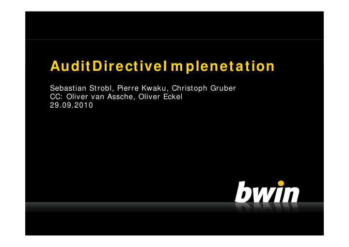 auditdirectivei m plenetation auditdirectivei m