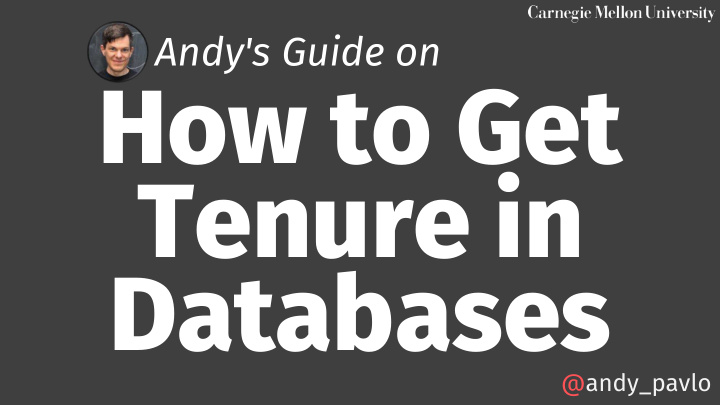 how to get tenure in databases