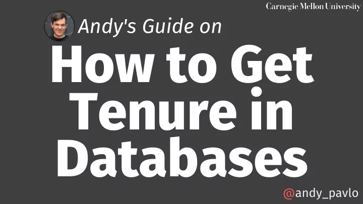 how to get tenure in databases