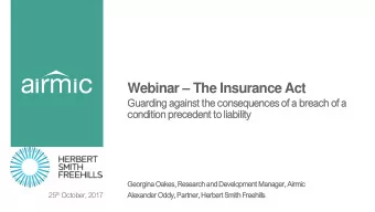 Webinar  The Insurance Act  Guarding against the consequences of a breach of a  condition