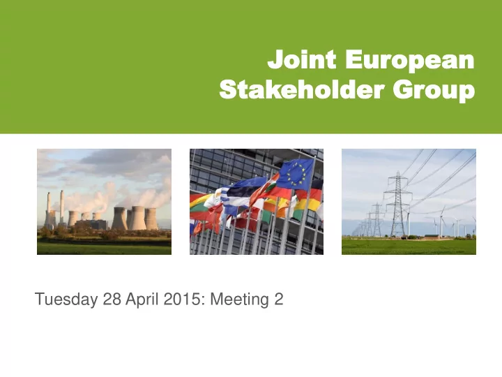 joint e oint eur uropean opean stak stakeholder gr
