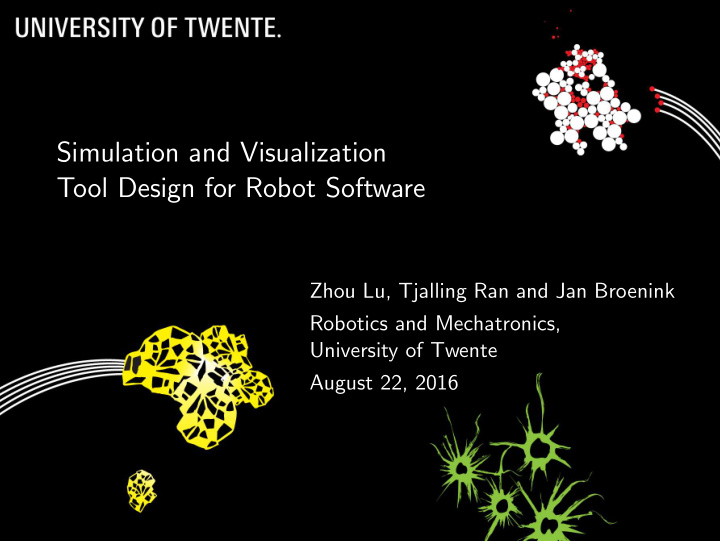 simulation and visualization tool design for robot