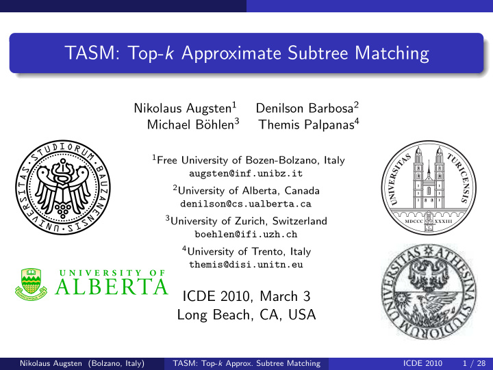 tasm top k approximate subtree matching