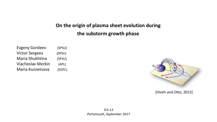 on the origin of plasma sheet evolution during the