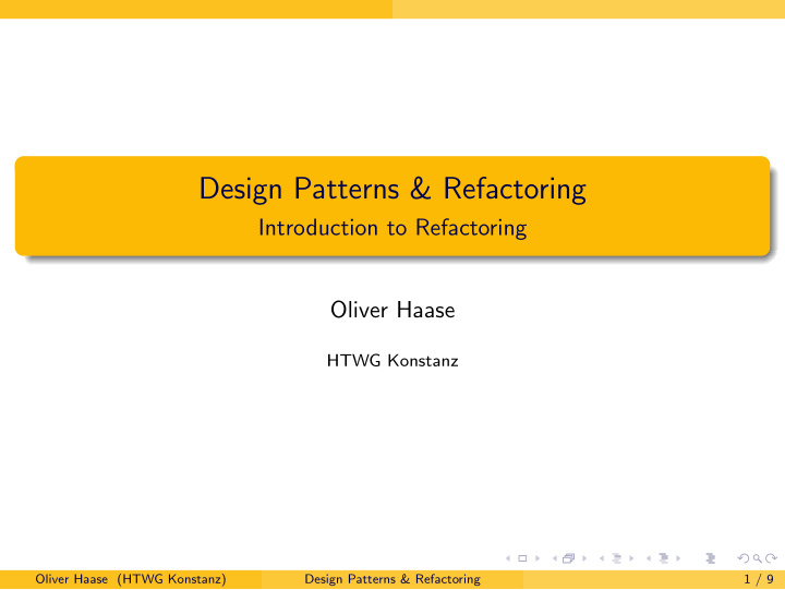 design patterns refactoring