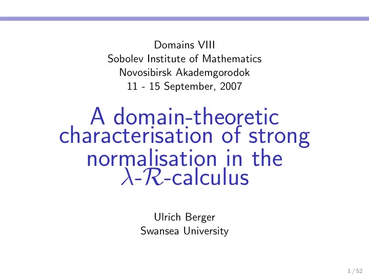 a domain theoretic characterisation of strong