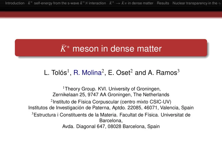 k meson in dense matter