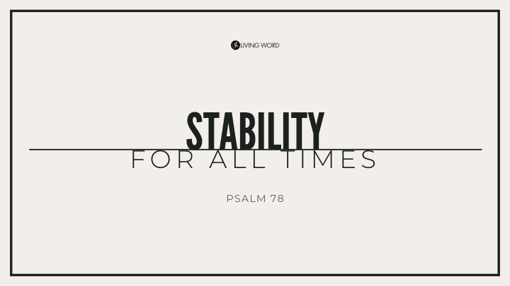 stability