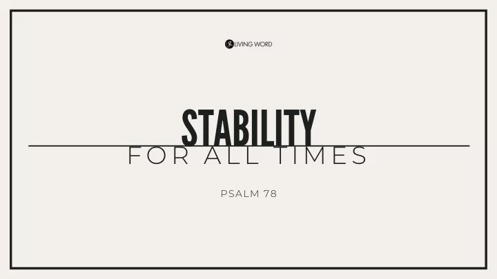 stability
