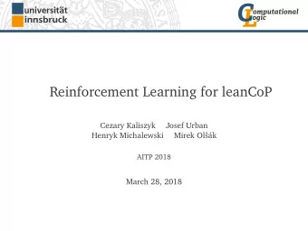 Reinforcement Learning for leanCoP  Cezary Kaliszyk  Josef Urban  Henryk Michalewski  Mirek Olk