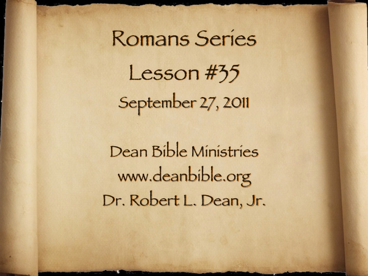 romans series lesson 35