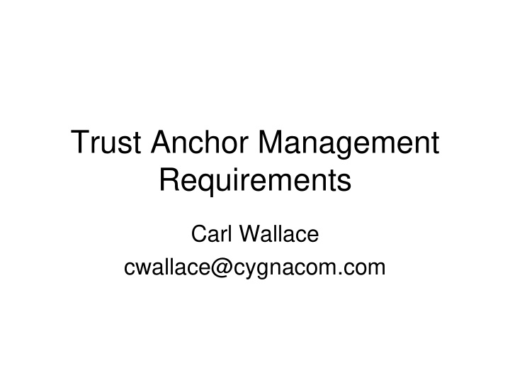 trust anchor management
