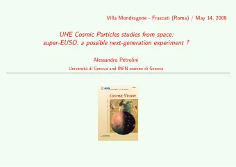 UHE Cosmic Particles studies from space:  super-EUSO: a possible next-generation experiment ?