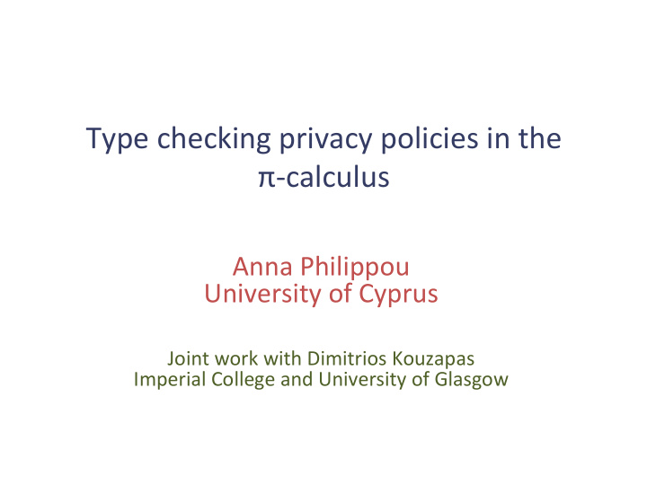 type checking privacy policies in the