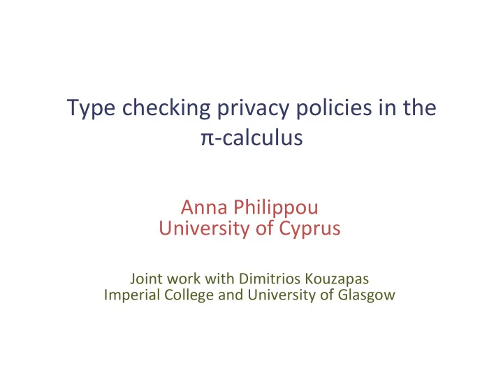 type checking privacy policies in the