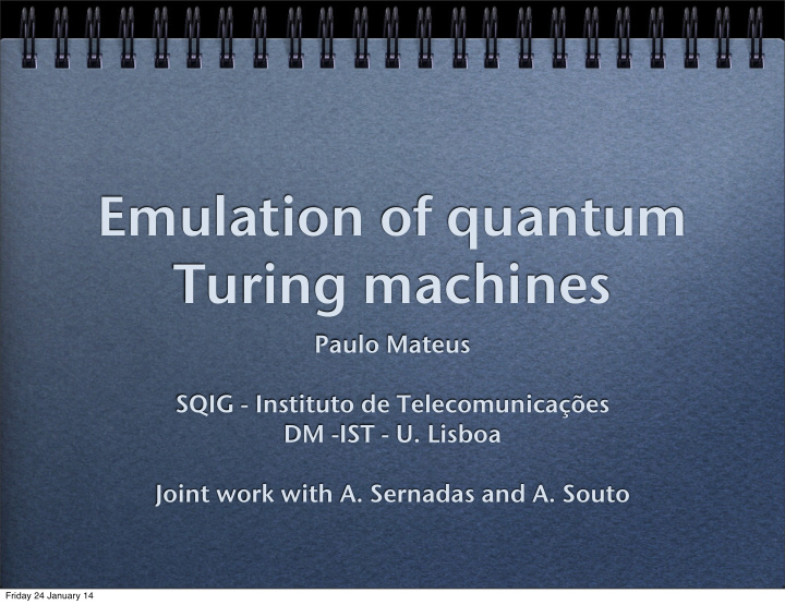 emulation of quantum turing machines