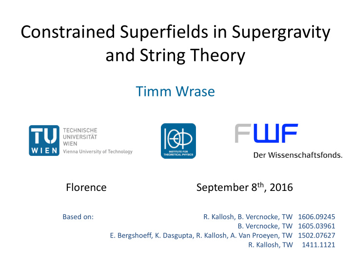constrained superfields in supergravity
