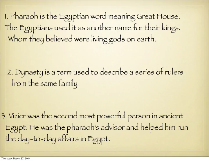 1 pharaoh is the egyptian word meaning great house the