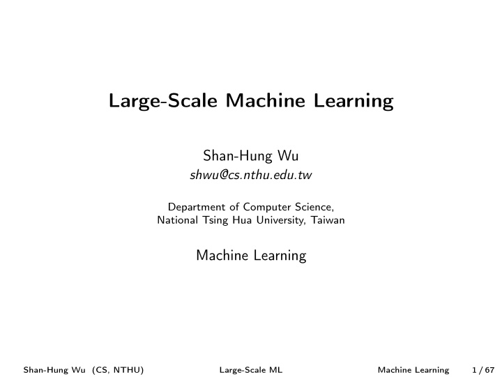 large scale machine learning
