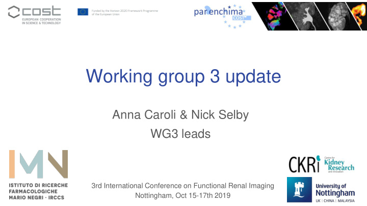 working group 3 update