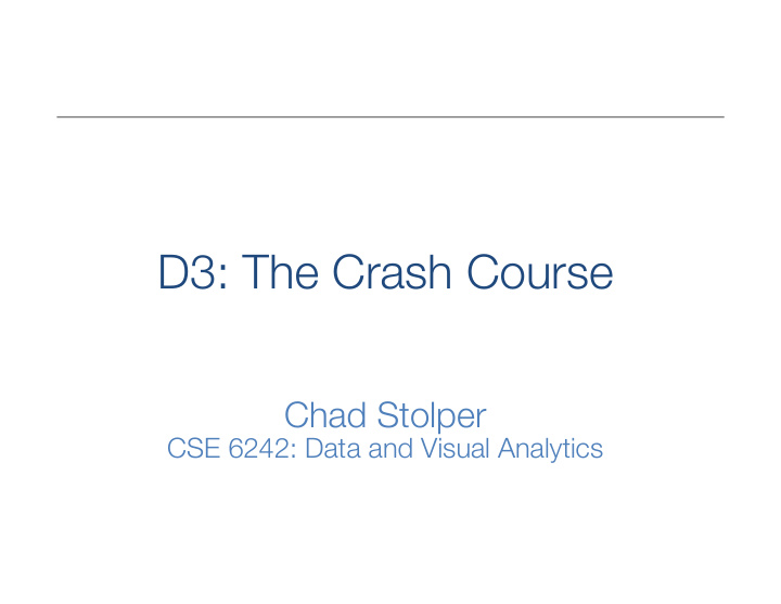 d3 the crash course